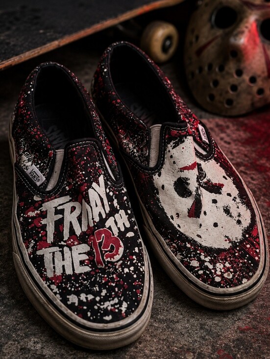 Vans Other - Vans Friday the 13th Jason Voorhees Horror Slip-On Shoes Men's 7.5